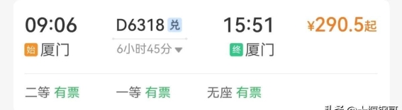 厦门至厦门环线高铁：一趟悠闲的旅行之旅